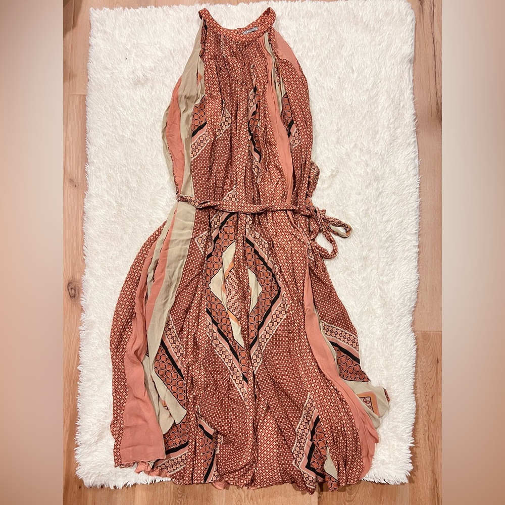 ✨ Anthropologie Nikita Mhaisalkar Abstract Halter Maxi Dress AS SEEN ON TV ✨ - Picture 6 of 9